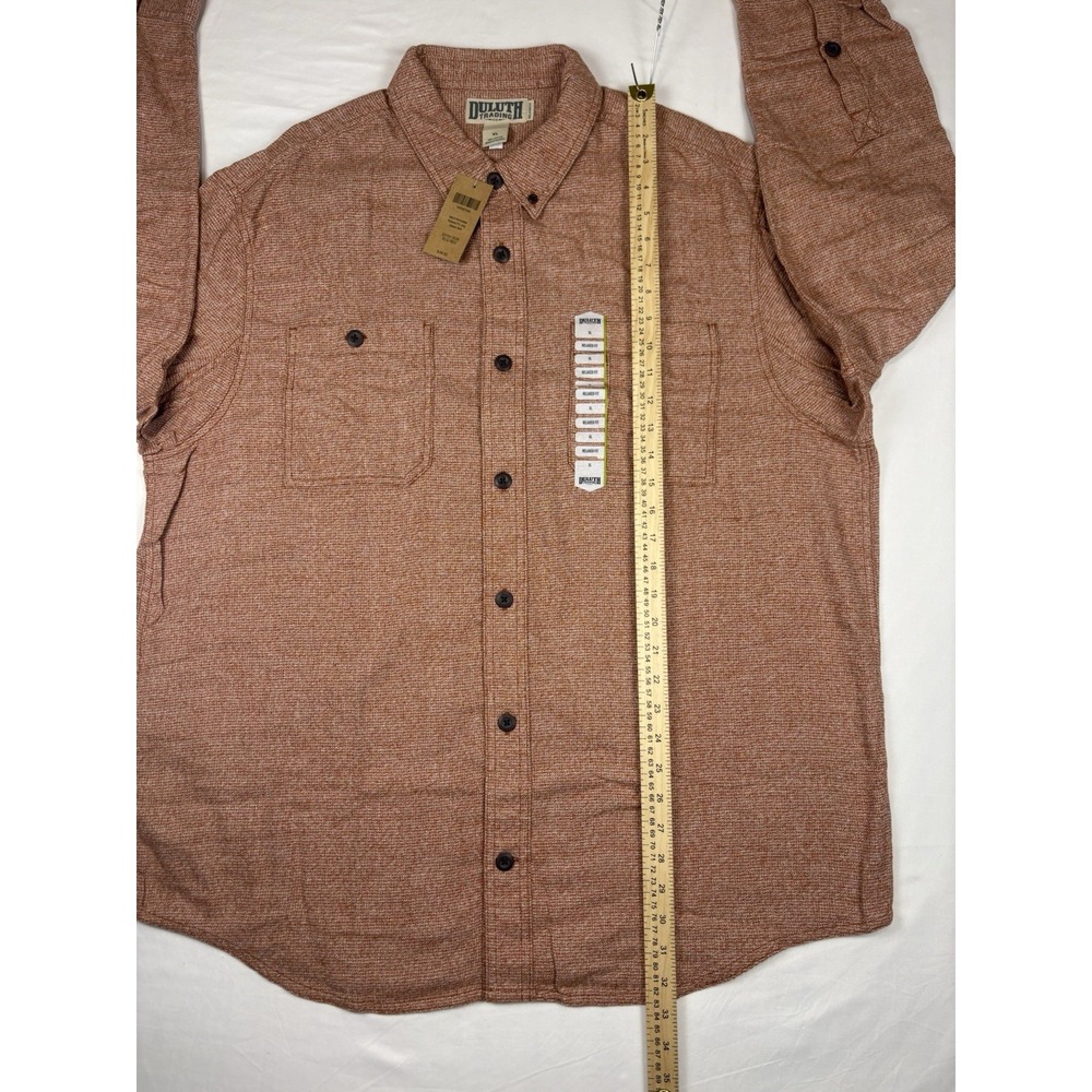 NWT Duluth Trading Flannel Shirt Kennesaw Relax Fit Long Sleeve Men's XL Orange - Picture 10 of 15